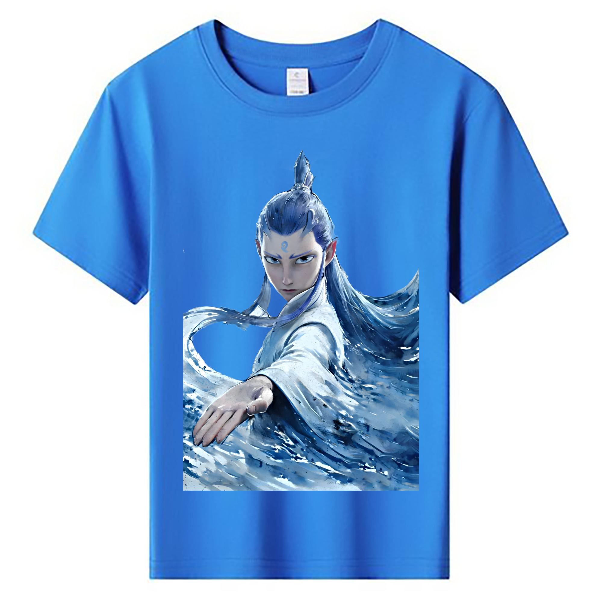 （画像用） Ne Zha 2 ナタ 魔童の大暴れ 綿100％キッズTシャツ（フロントプリント）